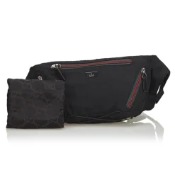 Gucci Vintage - Nylon Web Belt Bag - Black - Leather Handbag - Luxury High Quality - Avvenice
