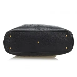 Gucci Vintage - Ostrich Bamboo Satchel Bag - Black - Leather Handbag - Luxury High Quality - Avvenice