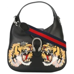 Gucci Vintage - Patched Leather Dionysus Satchel Bag - Black - Leather Handbag - Luxury High Quality - Avvenice