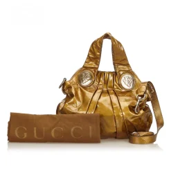 Gucci Vintage - Patent Leather Hysteria Bag - Gold - Leather Handbag - Luxury High Quality - Avvenice