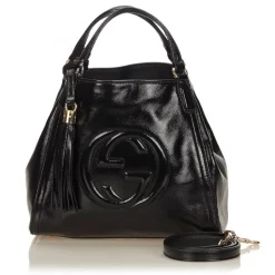 Gucci Vintage - Patent Soho Top Handle Bag - Black - Leather Handbag - Luxury High Quality - Avvenice