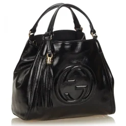 Gucci Vintage - Patent Soho Top Handle Bag - Black - Leather Handbag - Luxury High Quality - Avvenice