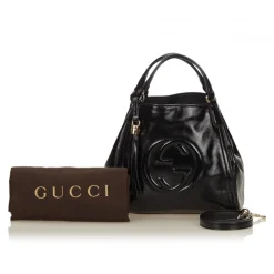 Gucci Vintage - Patent Soho Top Handle Bag - Black - Leather Handbag - Luxury High Quality - Avvenice