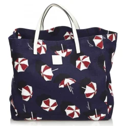 Gucci Vintage - Printed Nylon Tote Bag - Blue - Leather Handbag - Luxury High Quality - Avvenice
