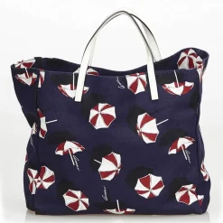 Gucci Vintage - Printed Nylon Tote Bag - Blue - Leather Handbag - Luxury High Quality - Avvenice