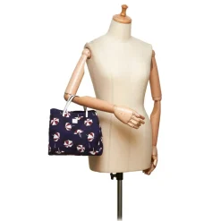 Gucci Vintage - Printed Nylon Tote Bag - Blue - Leather Handbag - Luxury High Quality - Avvenice