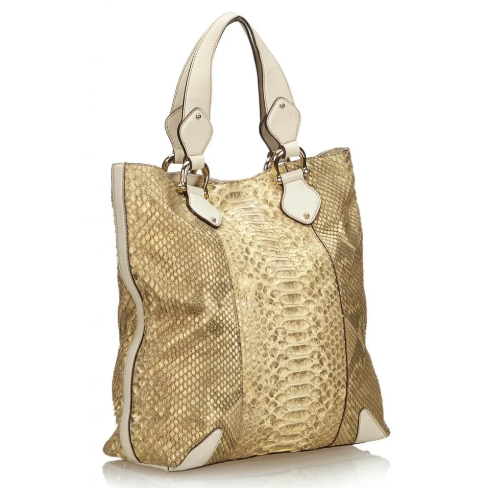 Gucci Vintage - Python Creole Tote Bag - Brown - Leather Handbag - Luxury High Quality - Avvenice
