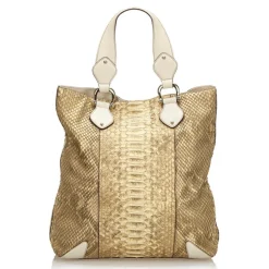 Gucci Vintage - Python Creole Tote Bag - Brown - Leather Handbag - Luxury High Quality - Avvenice