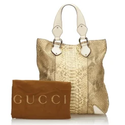 Gucci Vintage - Python Creole Tote Bag - Brown - Leather Handbag - Luxury High Quality - Avvenice