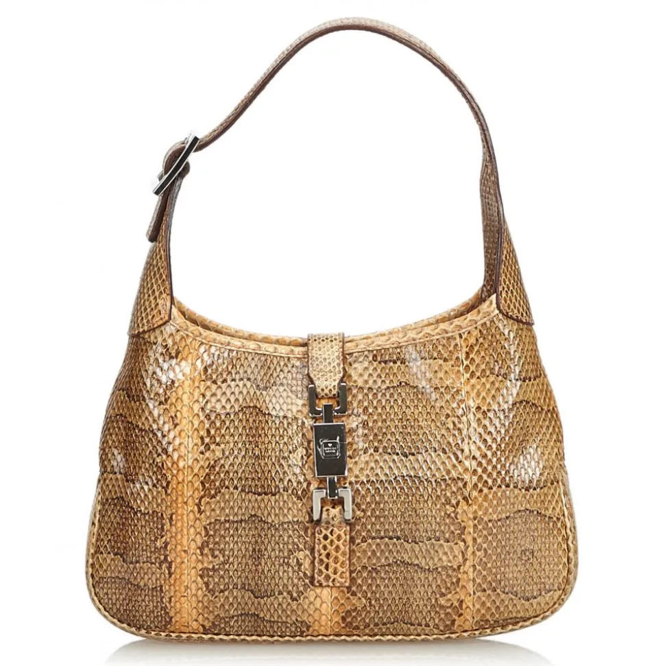 Gucci Vintage - Python Leather Jackie Bag - Brown - Leather Handbag - Luxury High Quality - Avvenice