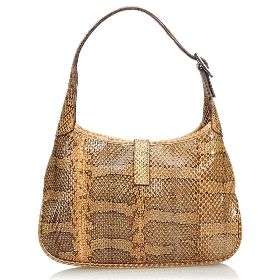 Gucci Vintage - Python Leather Jackie Bag - Brown - Leather Handbag - Luxury High Quality - Avvenice