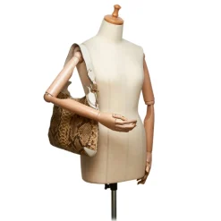 Gucci Vintage - Python Leather Horsebit Creole Shoulder Bag - Brown - Leather Handbag - Luxury High Quality - Avvenice
