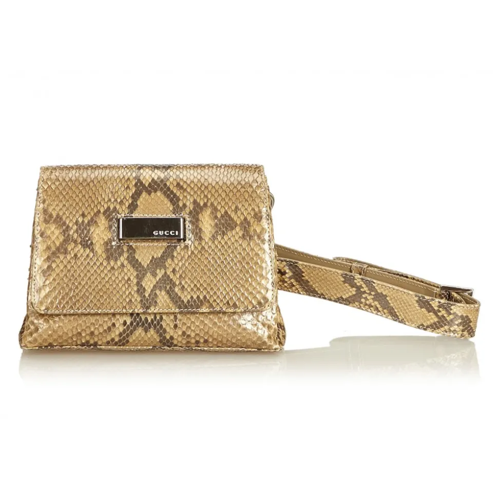 Gucci Vintage - Python Leather Belt Bag - Brown - Python Leather Handbag - Luxury High Quality - Avvenice