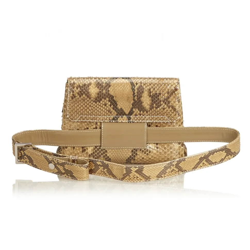 Gucci Vintage - Python Leather Belt Bag - Brown - Python Leather Handbag - Luxury High Quality - Avvenice