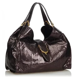 Gucci Vintage - Python Soft Stirrup Shoulder Bag - Brown - Python Leather Handbag - Luxury High Quality - Avvenice