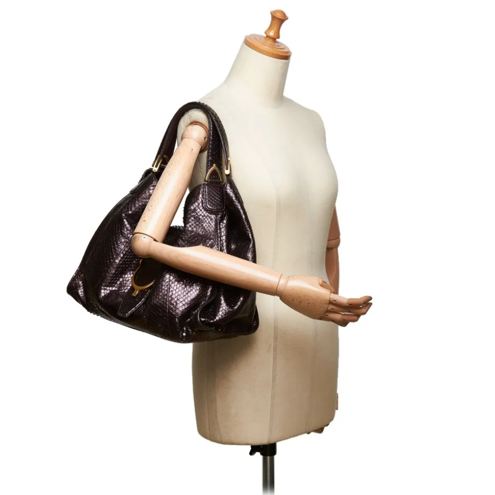 Gucci Vintage - Python Soft Stirrup Shoulder Bag - Brown - Python Leather Handbag - Luxury High Quality - Avvenice