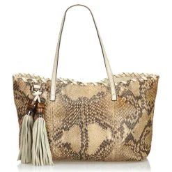 Gucci Vintage - Python Tote Bag - Brown - Python Leather Handbag - Luxury High Quality - Avvenice