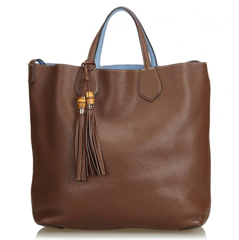 Gucci Vintage - Ramble Reversible Satchel Bag - Brown - Leather Handbag - Luxury High Quality - Avvenice