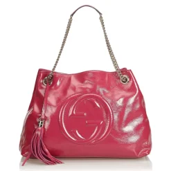 Gucci Vintage - Soho Patent Leather Chain Shoulder Bag - Pink - Leather Handbag - Luxury High Quality - Avvenice