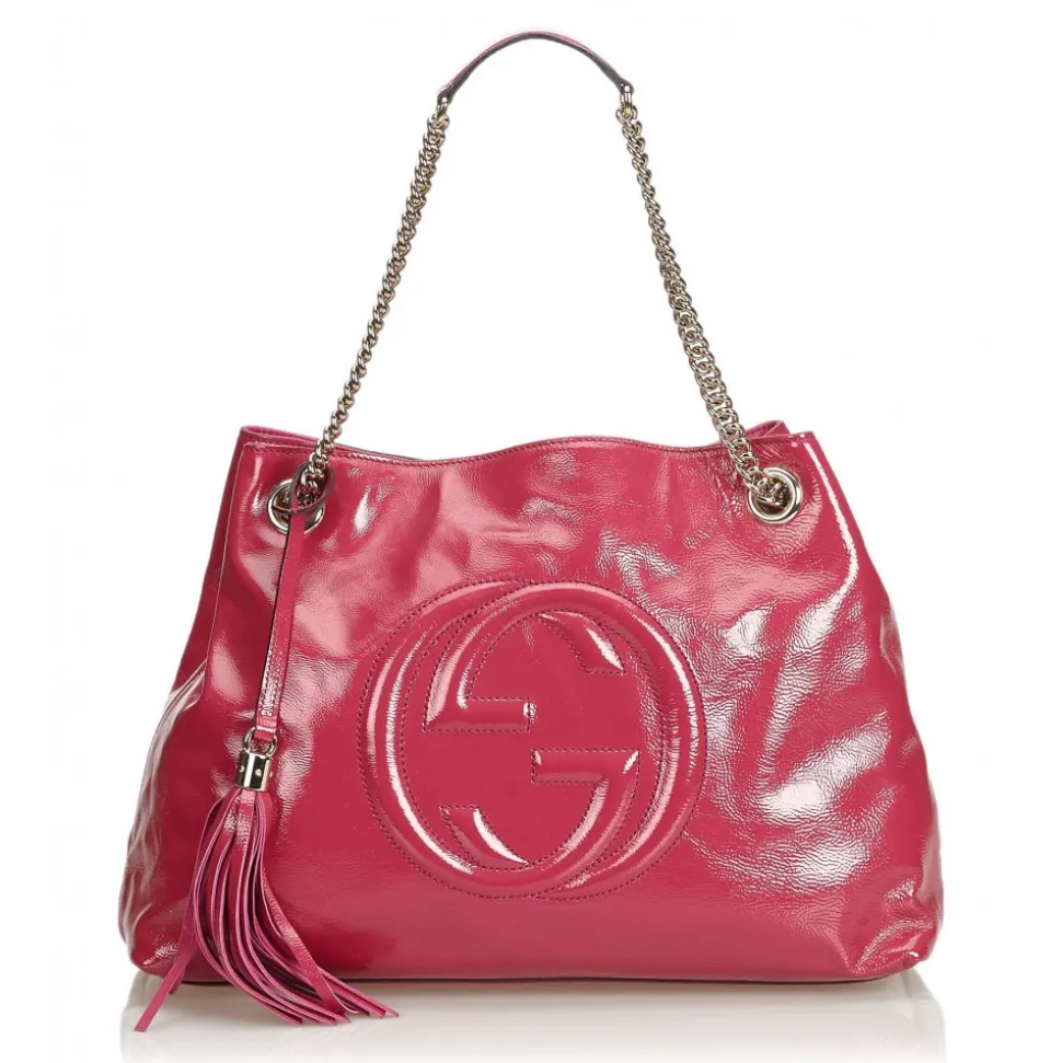 Gucci Vintage - Soho Patent Leather Chain Shoulder Bag - Pink - Leather Handbag - Luxury High Quality - Avvenice