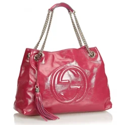 Gucci Vintage - Soho Patent Leather Chain Shoulder Bag - Pink - Leather Handbag - Luxury High Quality - Avvenice