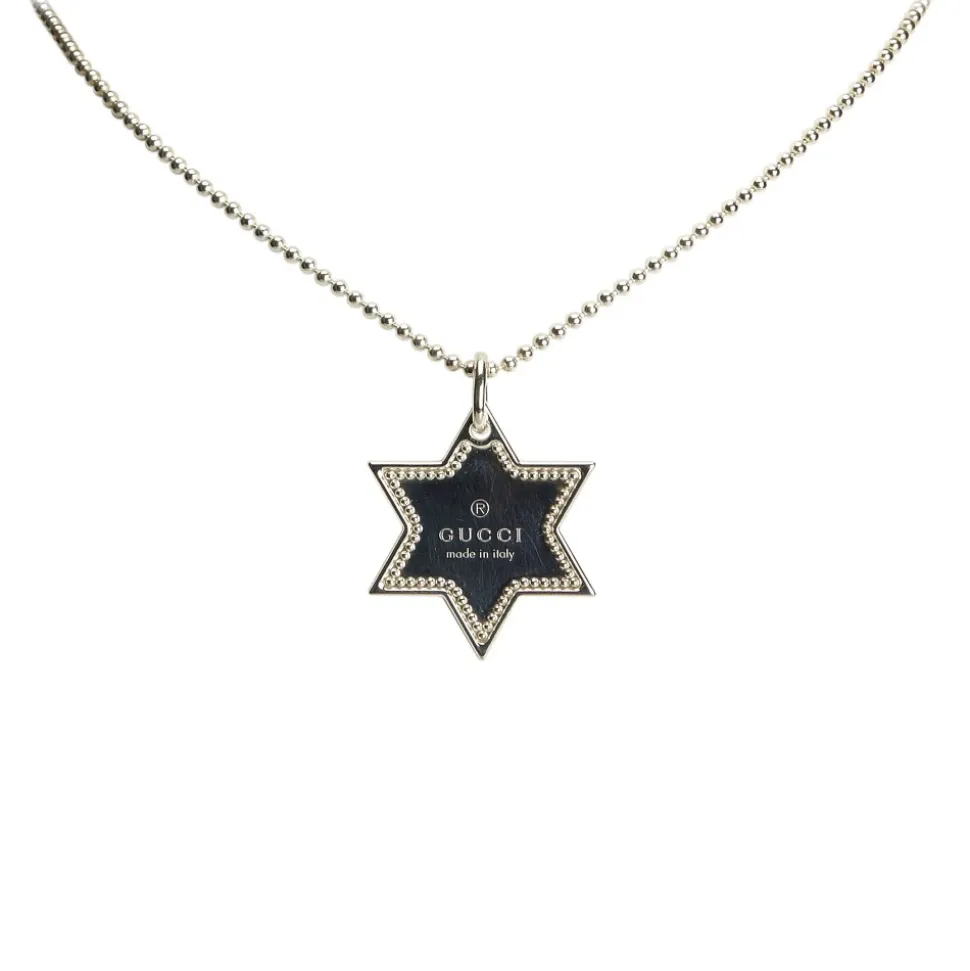 Gucci Vintage - Star Dog Tag Necklace - Silver - Gucci Necklace - Luxury High Quality - Avvenice