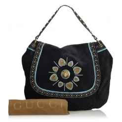 Gucci Vintage - Suede Irina Babouska Shoulder Bag - Black - Leather Handbag - Luxury High Quality - Avvenice