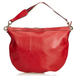Gucci Vintage - Web Leather Shoulder Bag - Red - Leather Handbag - Luxury High Quality - Avvenice