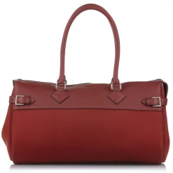 Hermès Vintage - Atlas Canvas Shoulder Bag - Orange Red - Leather Shoulder Bag - Avvenice