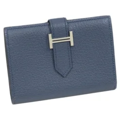 Hermès Vintage - Bearn Leather Card Holder - Blue - Leather Card Holder - Avvenice