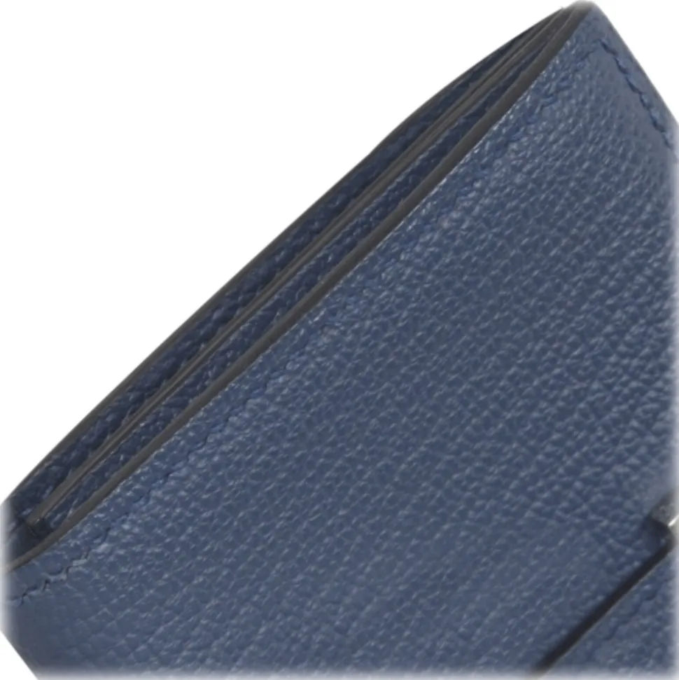 Hermès Vintage - Bearn Leather Card Holder - Blue - Leather Card Holder - Avvenice