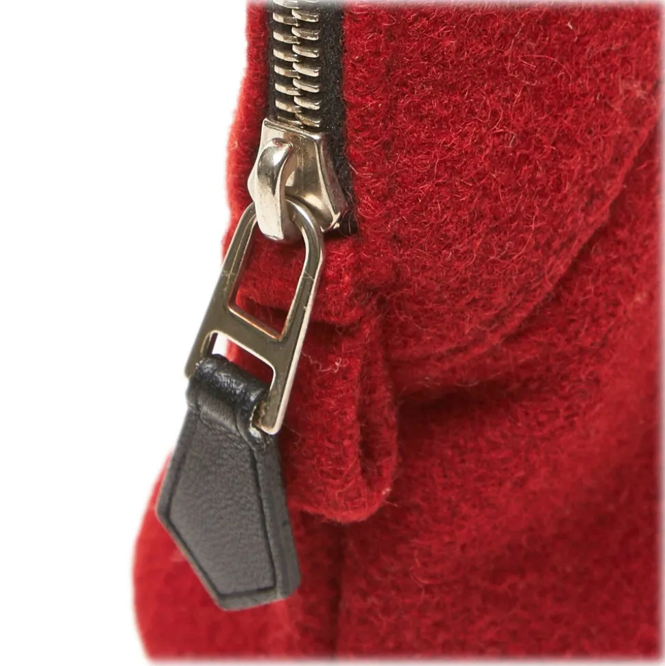 Hermès Vintage - Bolide Trousse De Voyage - Red - Canvas and Wool Pouch - Luxury High Quality - Avvenice