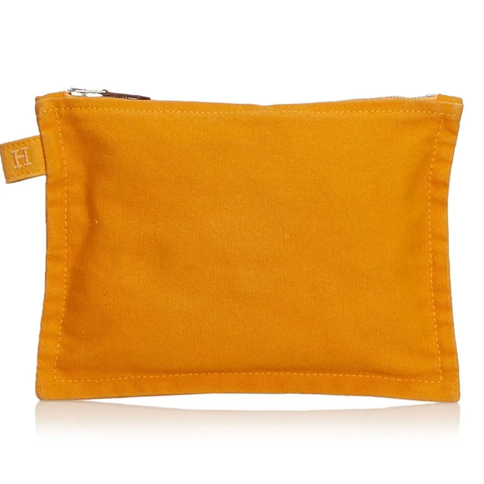 Hermès Vintage - Bora Bora Zip Pouch Bag - Orange - Fabric and Cotton Pounch - Luxury High Quality - Avvenice