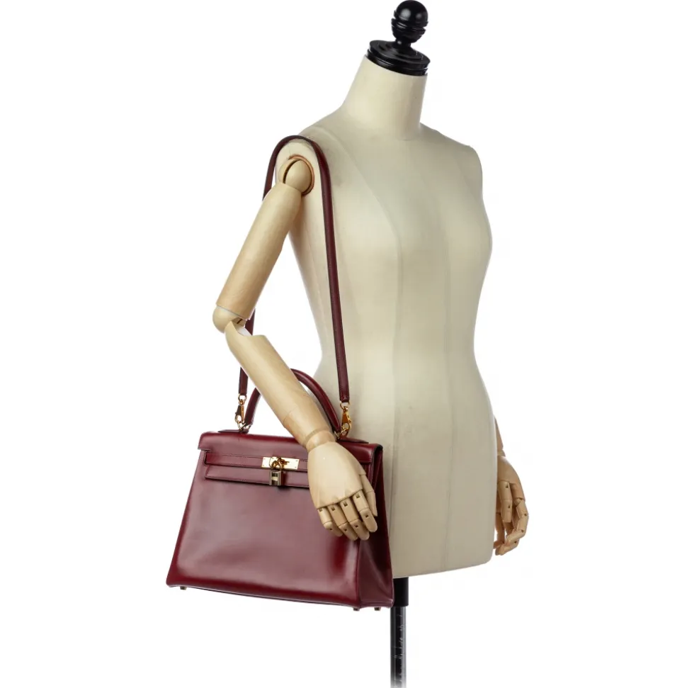 Hermès Vintage - Box Calf Kelly 32 - Red - Leather Handbag - Avvenice