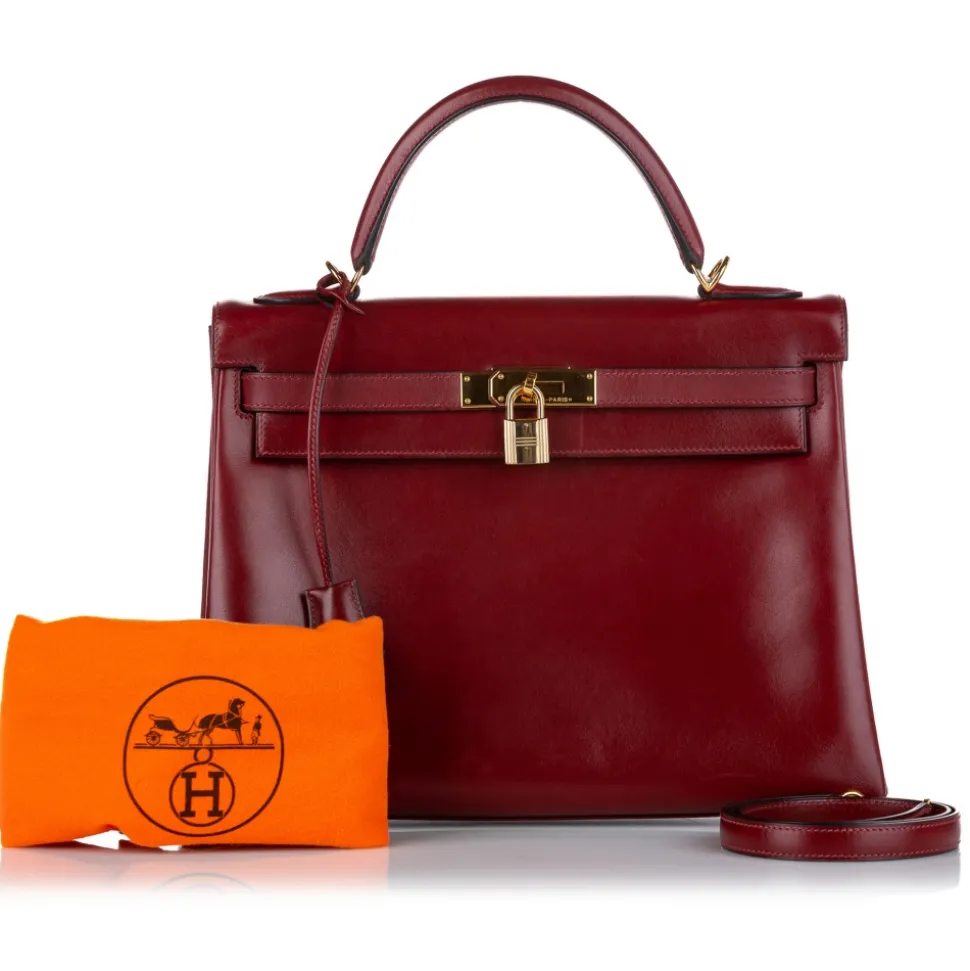 Hermès Vintage - Box Calf Kelly 32 - Red - Leather Handbag - Avvenice