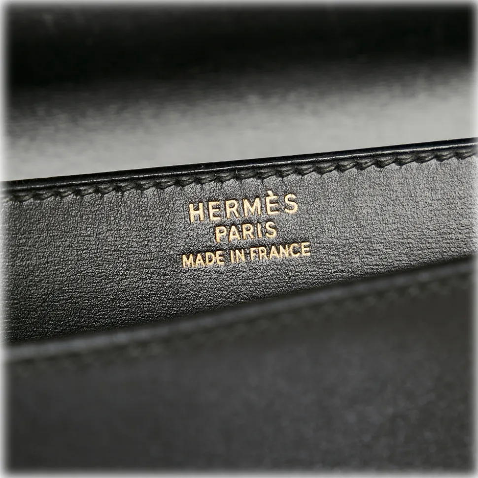 Hermès Vintage - Box Calf Sac a Depeches 38 - Blac - Leather Briefcase - Avvenice