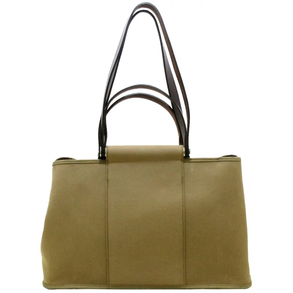 Hermès Vintage - Cabag Elan Canvas Satchel - Brown - Canvas Handbag - Avvenice