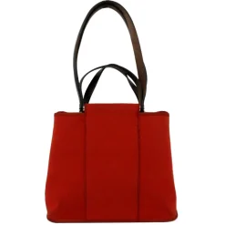 Hermès Vintage - Cabag Elan Canvas Satchel - Red Black - Canvas Bag - Avvenice