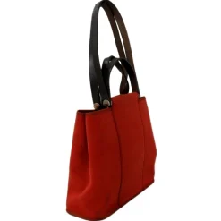 Hermès Vintage - Cabag Elan Canvas Satchel - Red Black - Canvas Bag - Avvenice