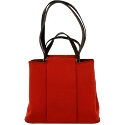 Hermès Vintage - Cabag Elan Canvas Satchel - Red Black - Canvas Bag - Avvenice