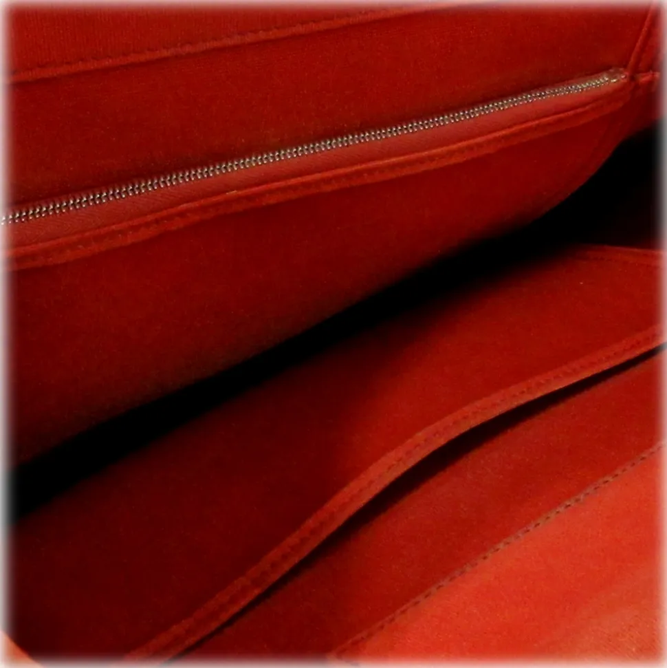 Hermès Vintage - Cabag Elan Canvas Satchel - Red Black - Canvas Bag - Avvenice