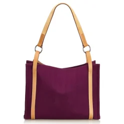 Hermès Vintage - Cabalicol Canvas Tote Bag - Purple Brown - Leather and Canvas Handbag - Luxury High Quality - Avvenice