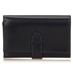 Hermès Vintage - Calf Leather Trifold Long Wallet - Blue Navy - Leather Wallet - Luxury High Quality - Avvenice