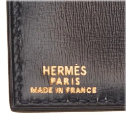 Hermès Vintage - Calf Leather Trifold Long Wallet - Blue Navy - Leather Wallet - Luxury High Quality - Avvenice