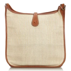 Hermès Vintage - Canvas Evelyne GM Bag - Brown - Leather Handbag - Luxury High Quality - Avvenice