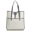 Hermès Vintage - Canvas Tote Bag - Ivory Brown White - Leather and Canvas Handbag - Luxury High Quality - Avvenice