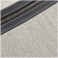 Hermès Vintage - Canvas Tote Bag - Ivory Brown White - Leather and Canvas Handbag - Luxury High Quality - Avvenice