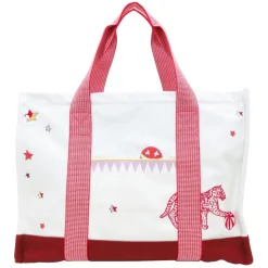 Hermès Vintage - Circus Canvas Nappy Bag - White Red - Canvas Bag - Avvenice