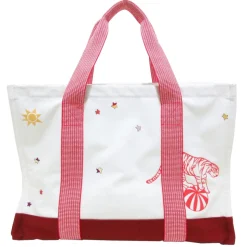 Hermès Vintage - Circus Canvas Nappy Bag - White Red - Canvas Bag - Avvenice