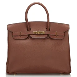 Hermès Vintage - Clemence Terre Birkin 35 Bag - Brown - Leather and Calf Handbag - Luxury High Quality - Avvenice